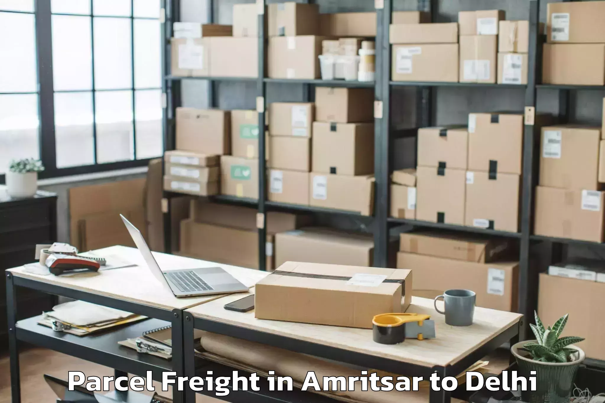 Reliable Amritsar to Flatted Factory Complex Okhla Parcel Freight